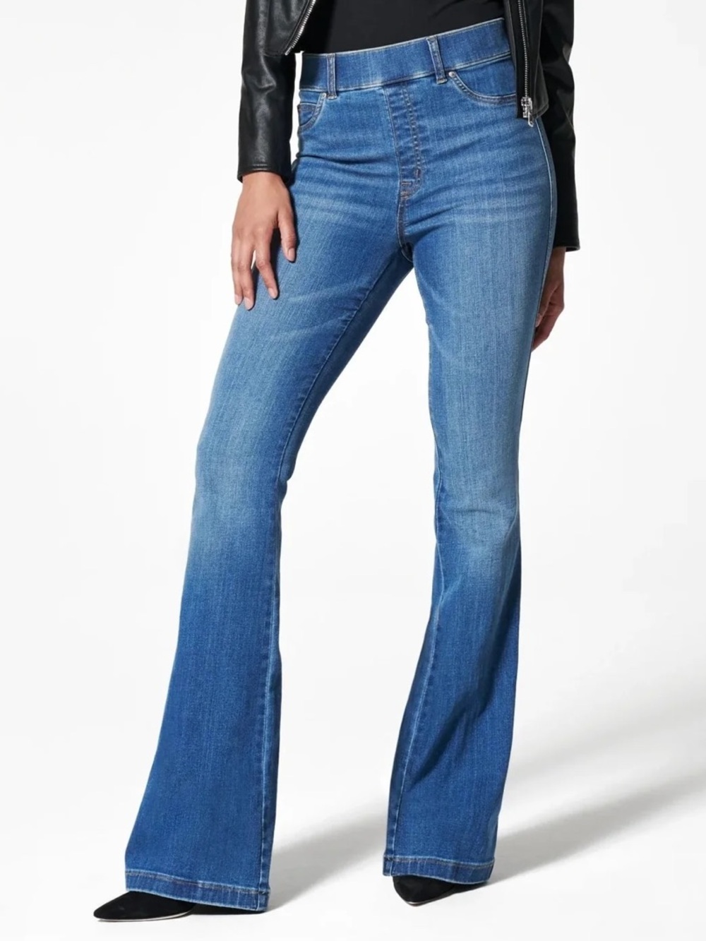 SPANX Spanxshape Everywear Flare Jeans Vintage Indigo Blue Pull On Shaping 1X